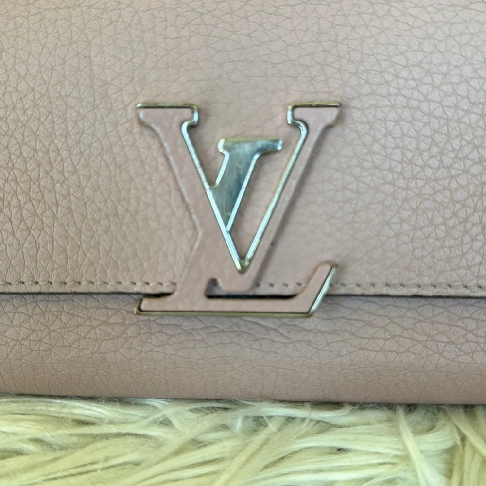 Louis Vuitton Taurillon leather Capucines LV signature wallet
